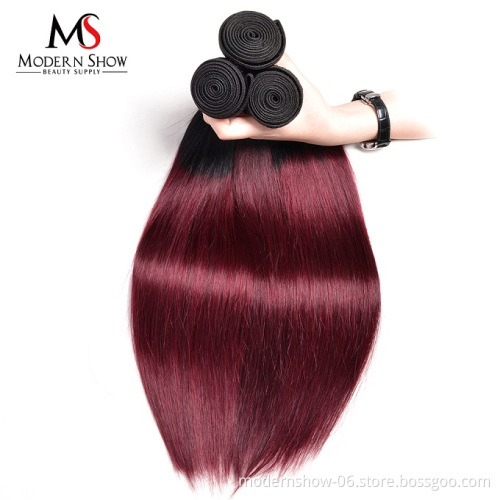 Modern Show Ombre Hair Extensions Wholesale Very Cheap  Brazilian Virgin Human Hair 1B/99J Straight Hair Extensions
